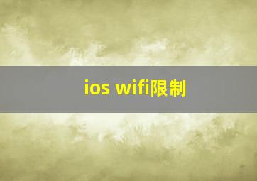 ios wifi限制